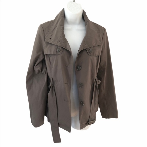 Forever 21 light belted grey beige short jacket - Picture 1 of 7